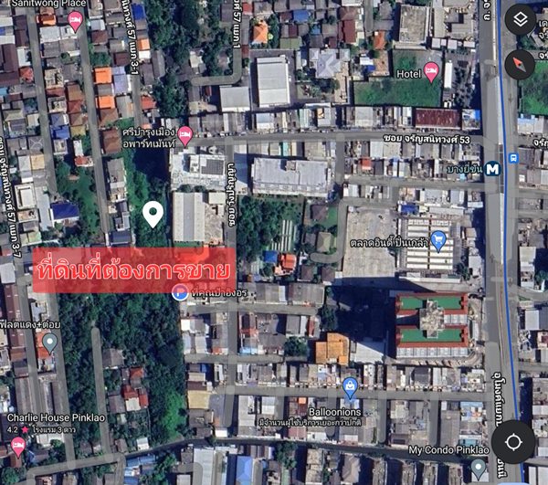 ขายที่ดิน 1-3-49 ไร่ จรัญสนิทวงศ์49/1 และ ซ.53 เข้าออก 2ทาง เขตบางพลัด กรุงเทพ แปลงใหญ่ที่สุดในบริเวณนี้ โทร 0988998825